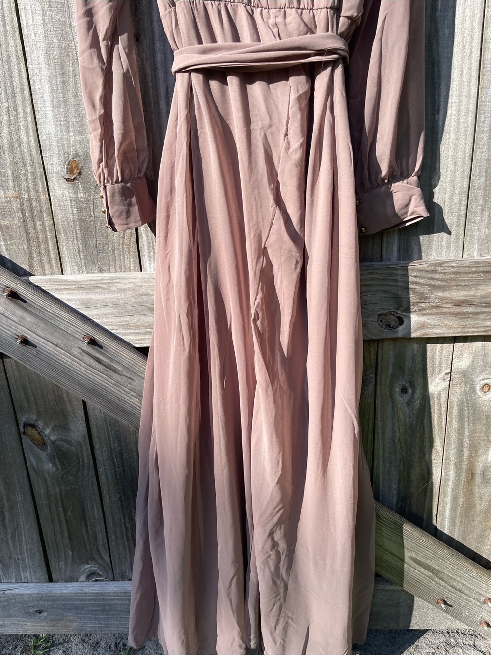 Baltic Born Beige Dusty Rose Wrap Maxi Dress 3X TALL - Picture 12 of 12
